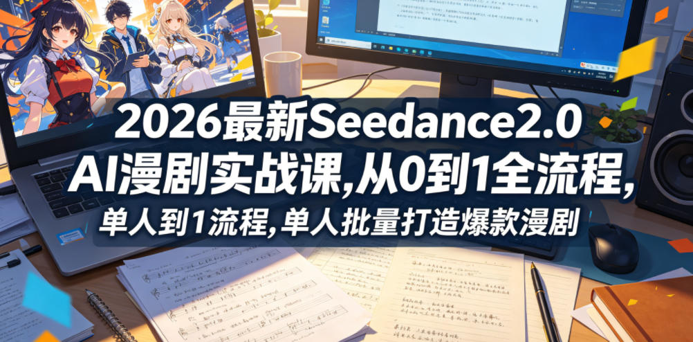 2026最新Seedance2.0 AI漫剧实战课,，从0到1全流程，单人批量打造爆款漫剧-weichuangqy