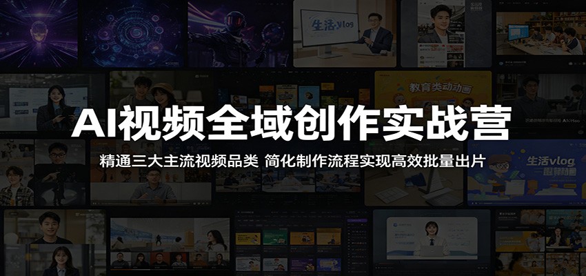 AI视频全域创作实战营：精通三大主流视频品类，简化制作流程实现高效批量出片-weichuangqy