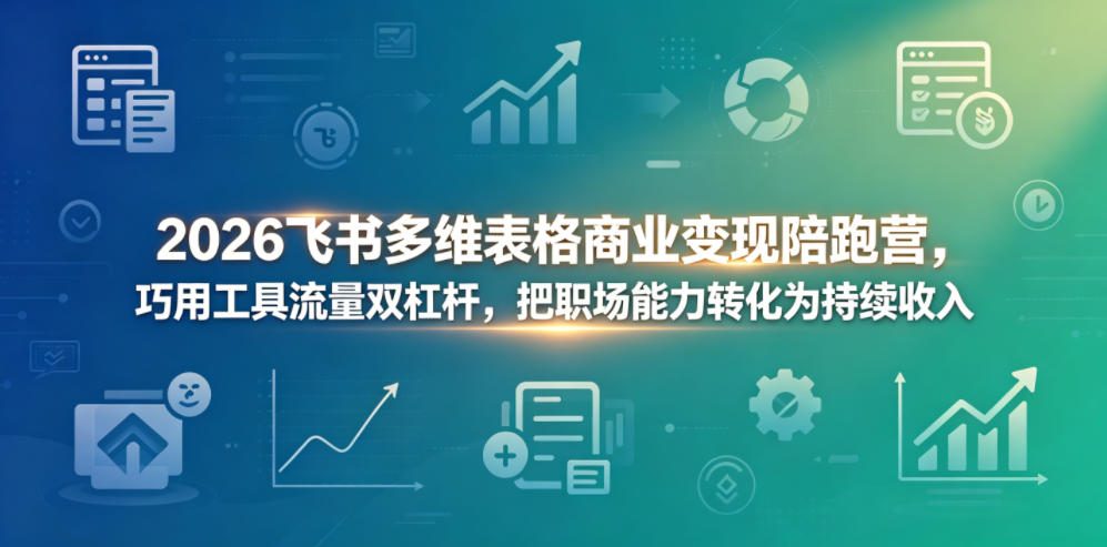 2026飞书多维表格商业变现陪跑营，巧用工具流量双杠杆，把职场能力转化为持续收入-weichuangqy