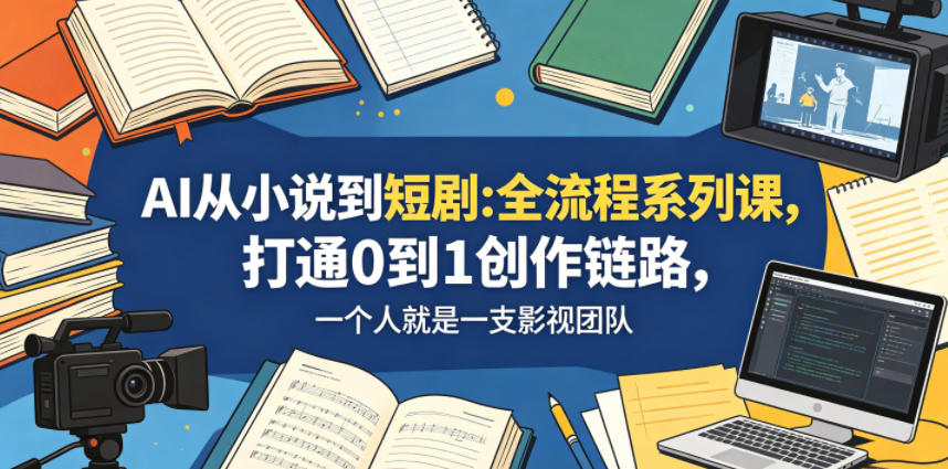 AI从小说到短剧全流程系列课，打通0到1创作链路，一个人就是一支影视团队-weichuangqy