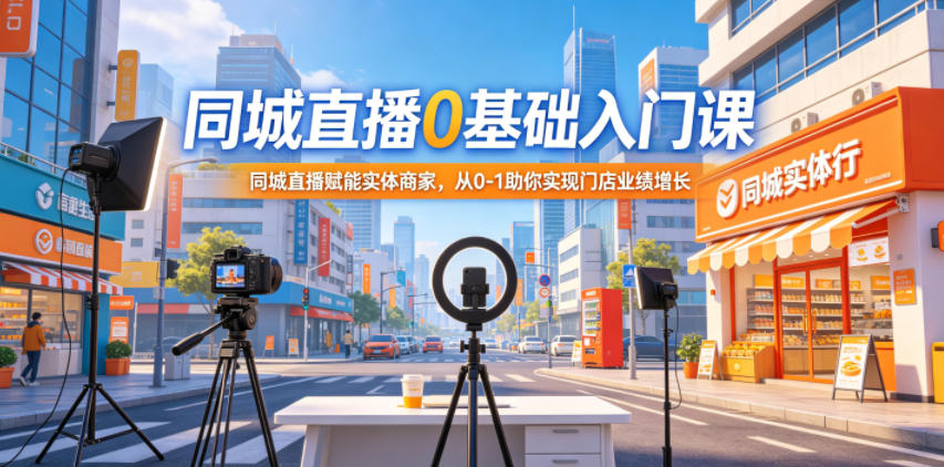 同城直播0基础入门课，同城直播赋能实体商家，从0-1助你实现门店业绩增长-weichuangqy