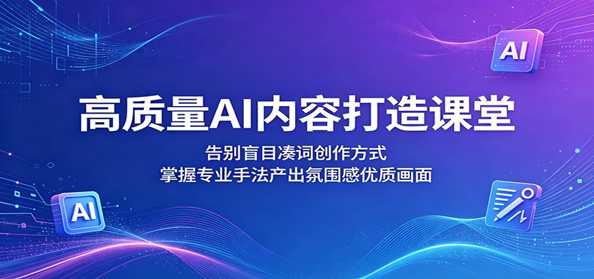 高质量AI内容打造课堂：告别盲目凑词创作方式，掌握专业手法产出氛围感优质画面-weichuangqy