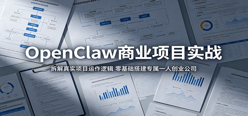 OpenClaw商业项目实战：拆解真实项目运作逻辑，零基础搭建专属一人创业公司-weichuangqy