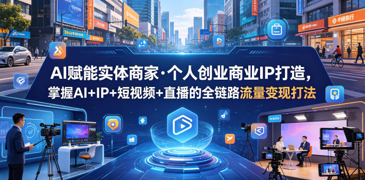 AI赋能实体商家·个人创业商业IP打造，掌握AI+IP+短视频+直播的全链路流量变现打法-weichuangqy