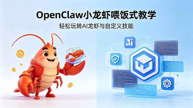 不用懂技术！OpenClaw小龙虾喂饭式教学，轻松玩转AI龙虾与自定义技能 (5月22更新-weichuangqy