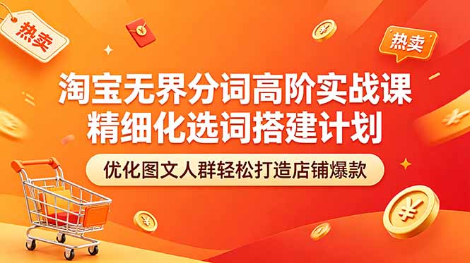 淘宝无界分词高阶实战课 精细化选词搭建计划 优化图文人群轻松打造店铺爆款-weichuangqy