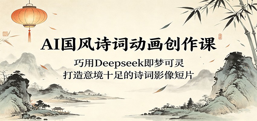 AI国风诗词动画创作课：巧用Deepseek即梦可灵，打造意境十足的诗词影像短片-weichuangqy