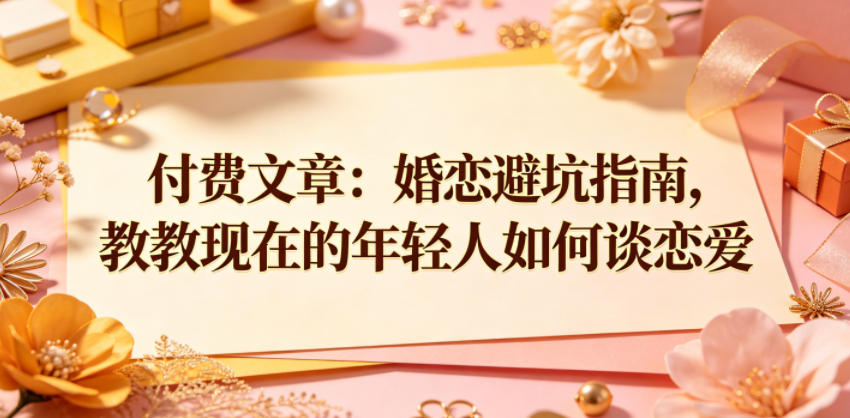 付费文章：婚恋避坑指南，教教现在的年轻人如何谈恋爱-weichuangqy