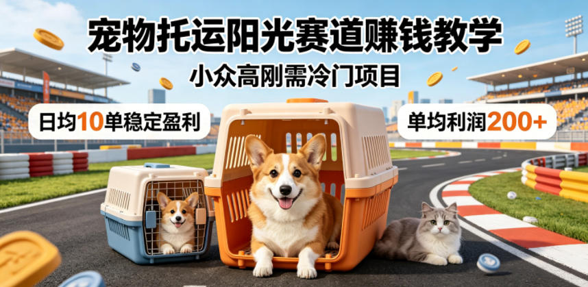 宠物托运阳光赛道賺钱教学，小众高刚需冷门项目，日均10单稳定盈利，单均利润200+-weichuangqy