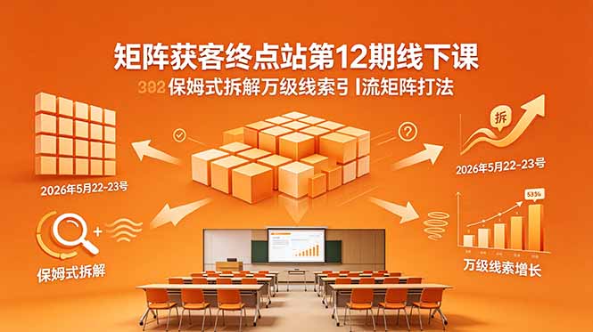 矩阵获客终点站第12期线下课 2026年5月22-23号 保姆式拆解万级线索引流矩阵打法-weichuangqy