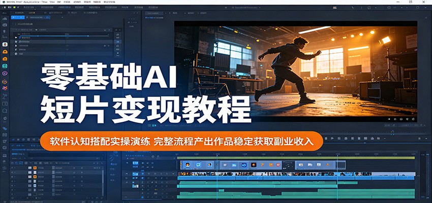 零基础AI短片变现教程：软件认知搭配实操演练，完整流程产出作品稳定获取副业收入-weichuangqy