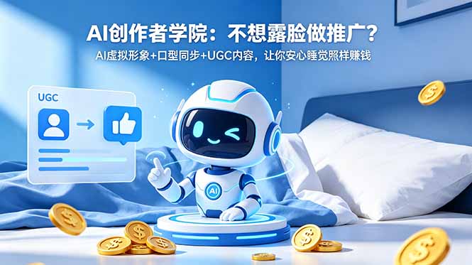 AI创作者学院：不想露脸做推广？AI虚拟形象+口型同步+UGC内容，让你安心睡觉照样赚钱-weichuangqy