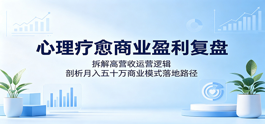 心理疗愈商业盈利复盘：拆解高营收运营逻辑，剖析月入五十万商业模式落地路径-weichuangqy