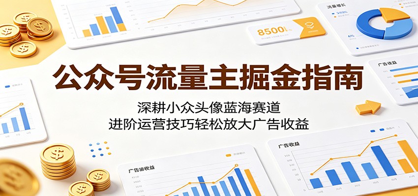 公众号流量主掘金指南：深耕小众头像蓝海赛道，进阶运营技巧轻松放大广告收益-weichuangqy