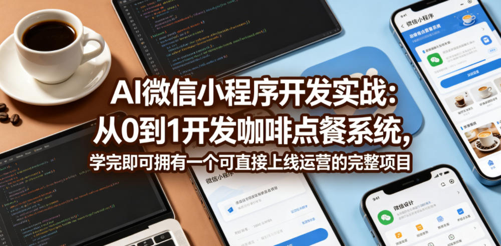 AI微信小程序开发实战：从0到1开发咖啡点餐系统，学完即可拥有一个可直接上线运营的完整项目-weichuangqy