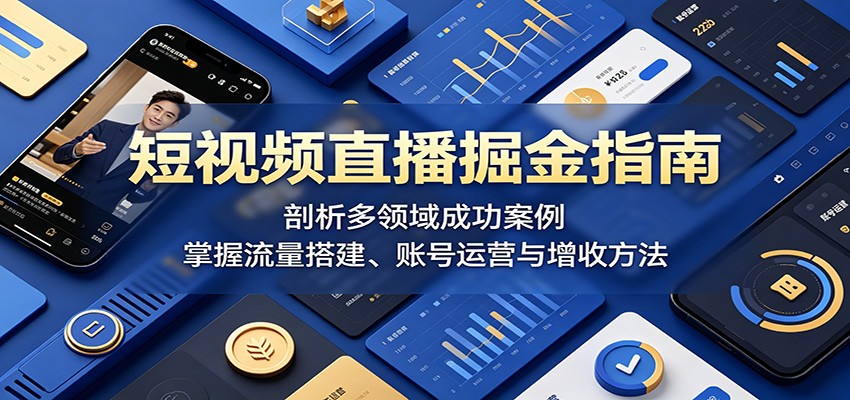短视频直播掘金指南：剖析多领域成功案例，掌握流量搭建、账号运营与增收方法-weichuangqy