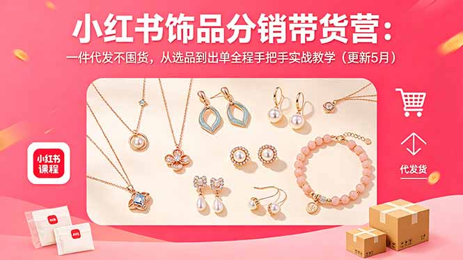小红书饰品分销带货营：一件代发不囤货，从选品到出单全程手把手实战教学(更新5月-weichuangqy