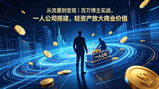 从流量到变现｜百万博主实战，一人公司搭建，轻资产放大商业价值-weichuangqy