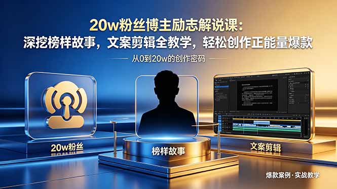 20w粉丝博主励志解说课：深挖榜样故事，文案剪辑全教学，轻松创作正能量爆款-weichuangqy