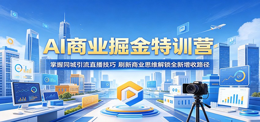 AI商业掘金特训营：掌握同城引流直播技巧，刷新商业思维解锁全新增收路径-weichuangqy