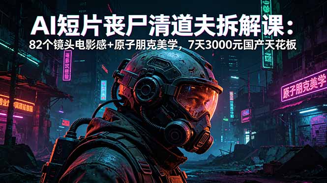 AI短片《丧尸清道夫》拆解课：82个镜头电影感+原子朋克美学，7天3000元国产天花板-weichuangqy