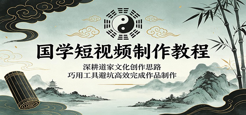 国学短视频制作教程：深耕道家文化创作思路，巧用工具避坑高效完成作品制作-weichuangqy
