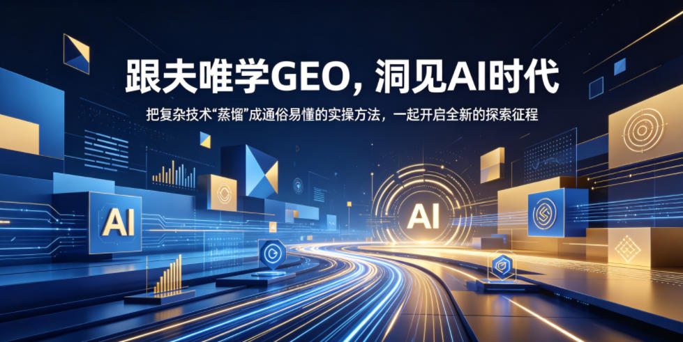 跟夫唯学GEO，洞见AI时代，把复杂技术“蒸馏”成通俗易懂的实操方法，一起开启全新的探索征程-weichuangqy
