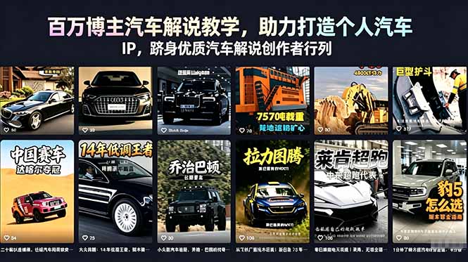 百万博主汽车解说教学，助力打造个人汽车 IP，跻身优质汽车解说创作者行列-weichuangqy