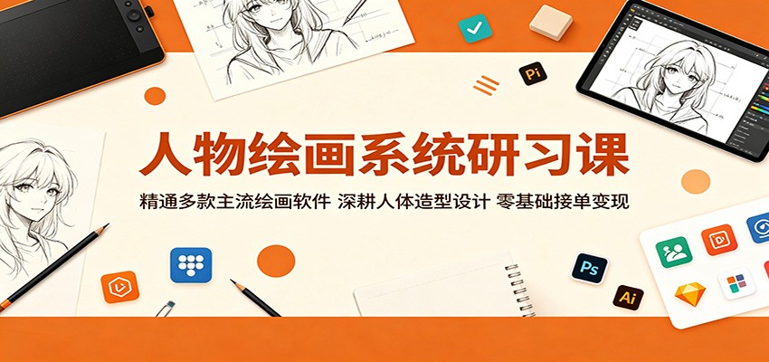 人物绘画系统研习课：精通多款主流绘画软件，深耕人体造型设计，零基础接单变现-weichuangqy