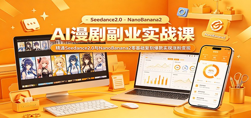 AI漫剧副业实战课：精通Seedance2.0与NanoBanana2零基础复刻爆款实现涨粉变现-weichuangqy