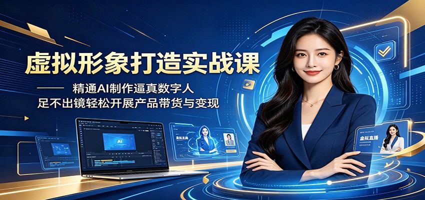 虚拟形象打造实战课：精通AI制作逼真数字人，足不出镜轻松开展产品带货与变现-weichuangqy