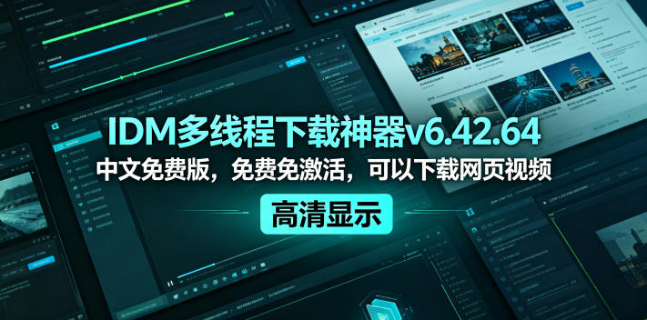 IDM多线程下载神器v6.42.64中文免费版，免费免激活，可以下载网页视频(例如飞书文档内的视频)-weichuangqy