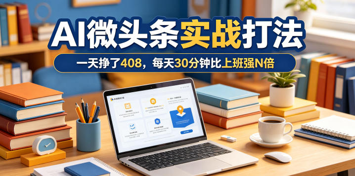 一天挣了408，AI微头条实战打法，每天30分钟比上班强N倍-weichuangqy