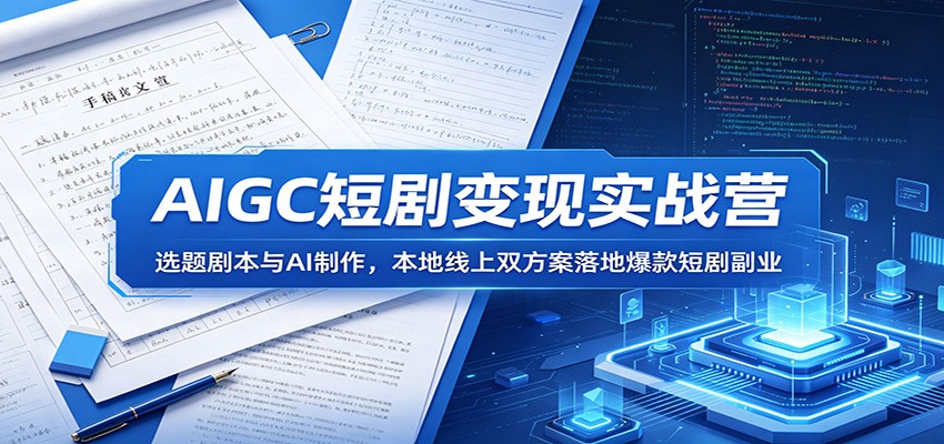 AIGC短剧变现实战营：选题剧本与AI制作，本地线上双方案落地爆款短剧副业-weichuangqy