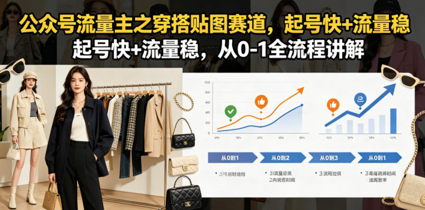 公众号流量主之穿搭贴图赛道，起号快+流量稳，从0-1全流程讲解-weichuangqy