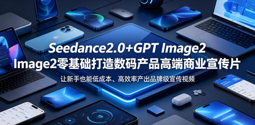 Seedance2.0+GPT Image2零基础打造数码产品高端商业宣传片，让新手也能低成本、高效率产出品牌级宣传视频-weichuangqy