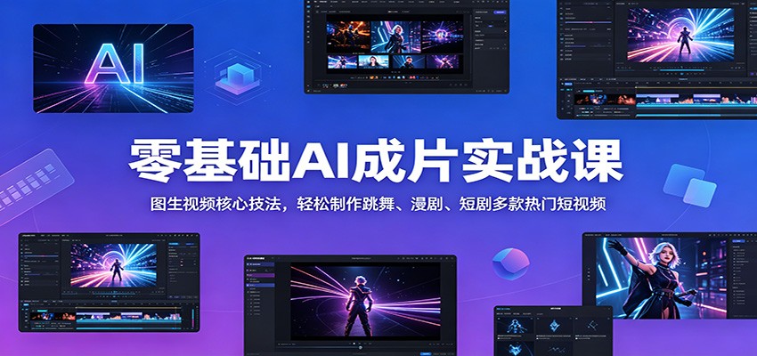 零基础AI成片实战课：图生视频核心技法，轻松制作跳舞、漫剧、短剧多款热门短视频-weichuangqy