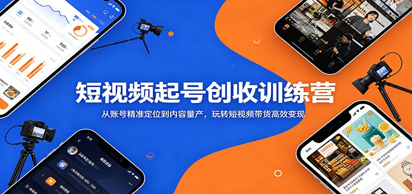 短视频起号创收训练营：从账号精准定位到内容量产，玩转短视频带货高效变现-weichuangqy