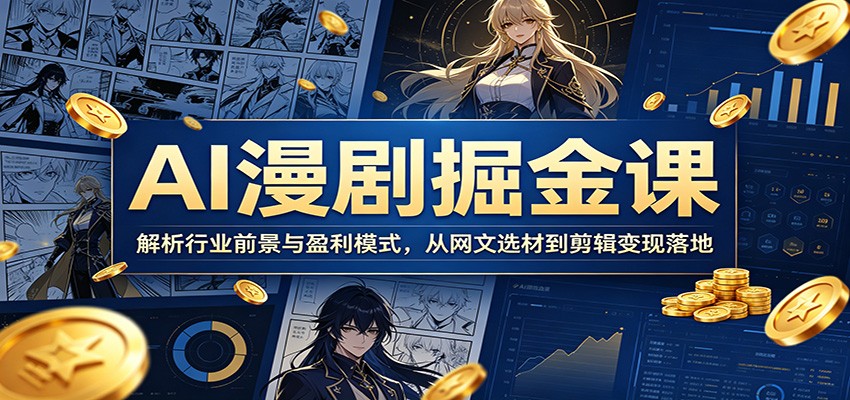 AI漫剧掘金课：解析行业前景与盈利模式，从网文选材到剪辑变现落地-weichuangqy