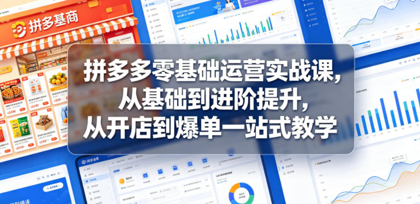 拼多多零基础运营实战课，从基础到进阶提升，从开店到爆单一站式教学-weichuangqy