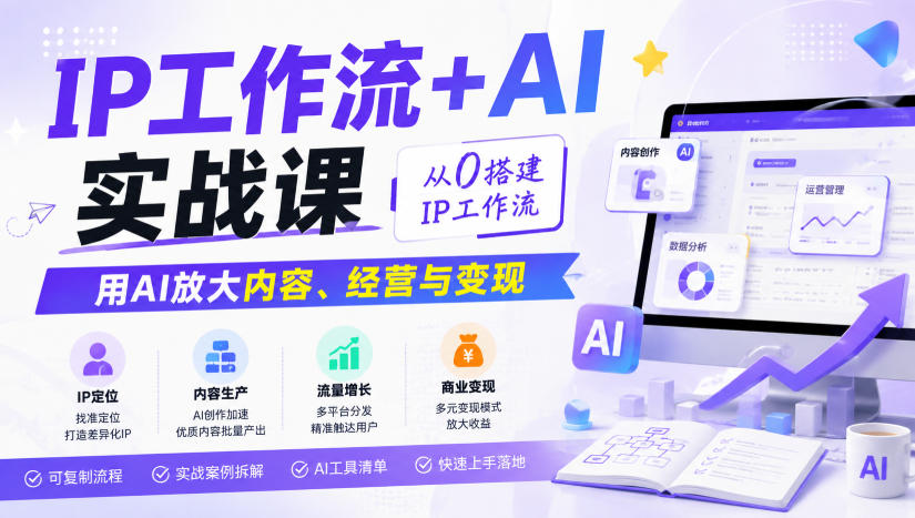 IP工作流+AI实战课，从0搭建IP工作流，用AI放大内容、经营与变现-weichuangqy