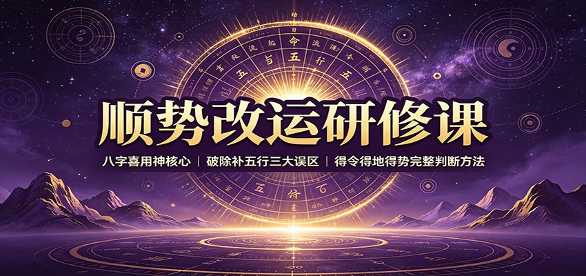 顺势改运研修课：八字喜用神核心，破除补五行三大误区，得令得地得势完整判断方法-weichuangqy