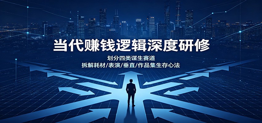 当代赚钱逻辑深度研修：划分四类谋生赛道，拆解耗材/表演/垂直/作品集生存心法-weichuangqy