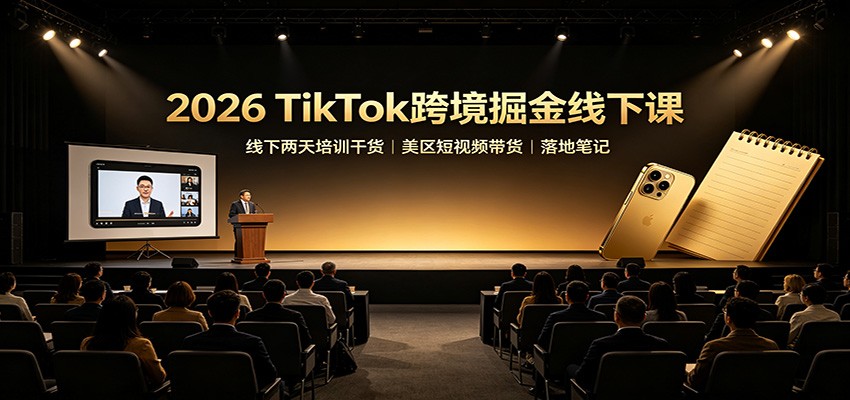 2026 TikTok跨境掘金线下课：线下两天培训干货，美区短视频带货落地笔记-weichuangqy