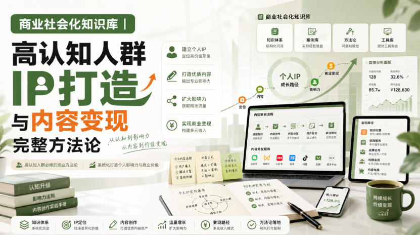 商业社会化知识库｜高认知人群IP打造与内容变现完整方法论【文档】-weichuangqy