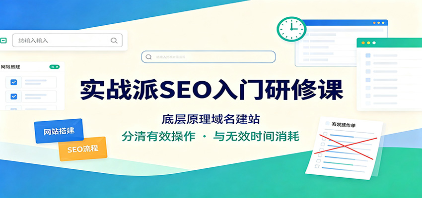 实战派SEO入门研修课：底层原理域名建站，分清有效操作与无效时间消耗-weichuangqy