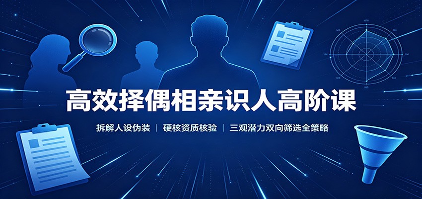高效择偶相亲识人高阶课：拆解人设伪装，硬核资质核验，三观潜力双向筛选全策略-weichuangqy