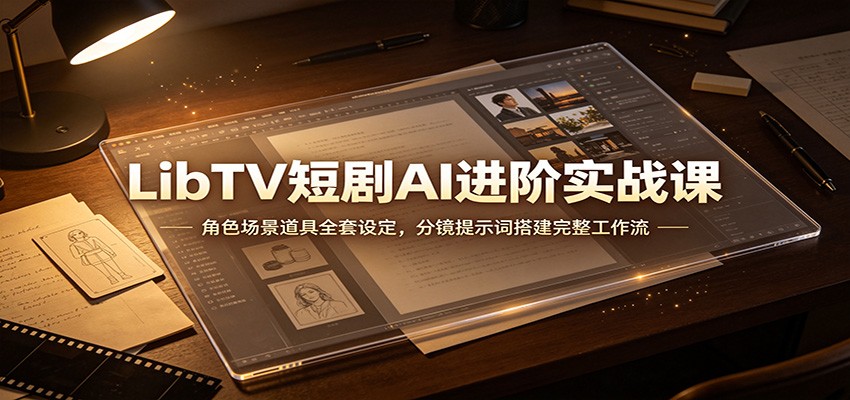 LibTV短剧AI进阶实战课：角色场景道具全套设定，分镜提示词搭建完整工作流-weichuangqy