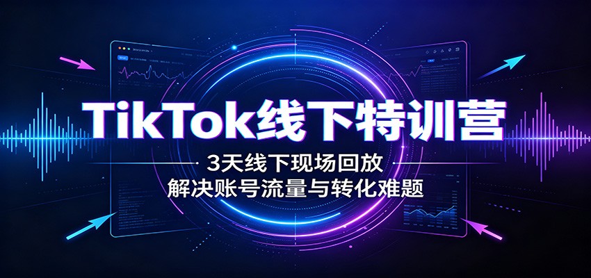 TikTok线下特训营：3天线下现场回放，解决账号流量与转化难题-weichuangqy