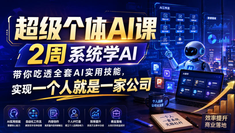 超级个体AI课，2周系统学AI，带你吃透全套AI实用技能，实现一个人就是一家公司(更新0818)-weichuangqy
